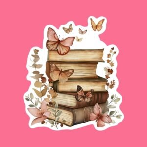 Rustic Book Pile – Sticker