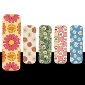 Colorful Daisy Magnetic Bookmark Pack – 5 Retro Flower Pattern Designs