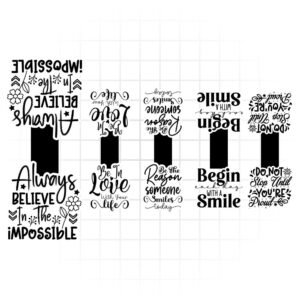 Black & White Motivational Magnetic Bookmark Set