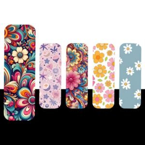 Floral Boho Magnetic Bookmark Bundle – 5 Artistic Flower & Daisy Designs