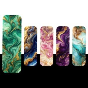 Marble Swirl Magnetic Bookmark Collection – 5 Luxe Colorful Abstract Designs
